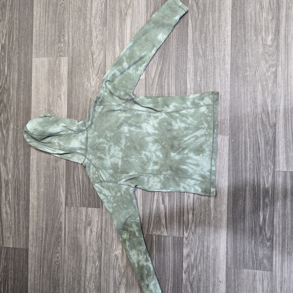 Patagonia Fleece Synchilla Pullover Hoodie Womans Size M Green Pink Pocket - Picture 6 of 8